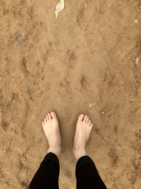 충남 천안의 황톳길 해피로드에서 맨발걷기에 나섰다. 사진 박용준 국가공인 브레인트레이너.