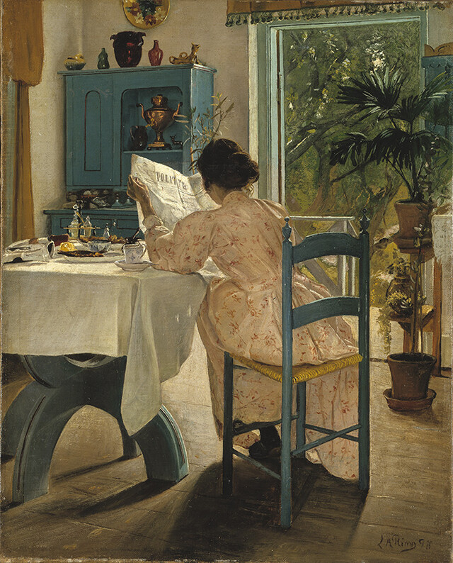 라우리츠 안데르센 링, 아침식사 중에, 1898, Oil on canvas, 52 × 40.5 cm [사진 제공 마이아트뮤지엄]