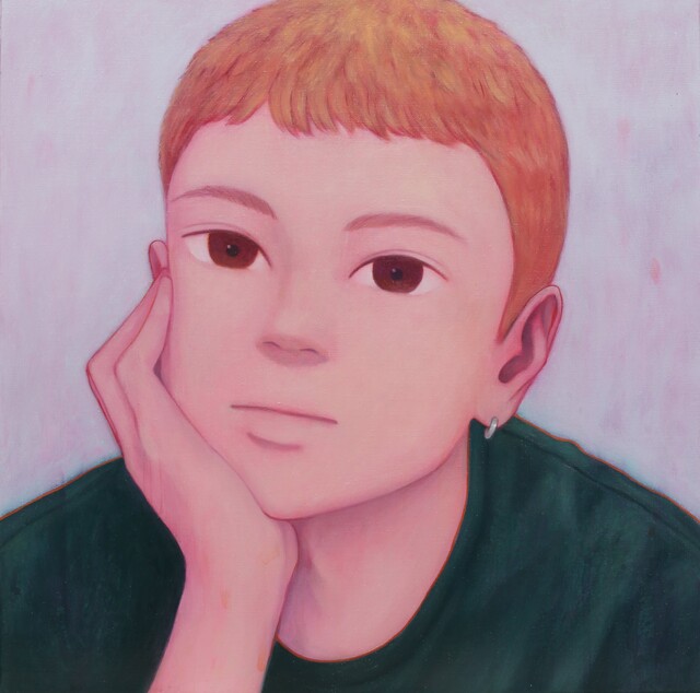 타츠히토 호리코시Tatsuhito Horikoshi, Dandelion, 2024, acrylic and oil on canvas, 41 x 41cm. 이미지 갤러리조은