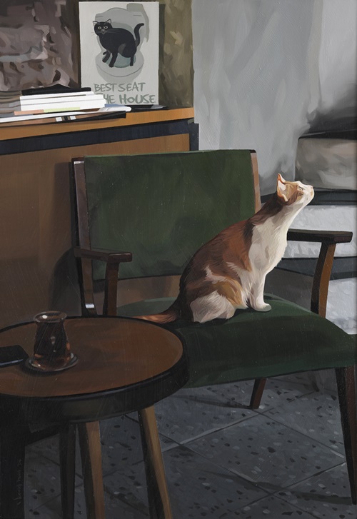 오영화Oh Young-Hwa, Mr.Jhons Chair, 2024, oil on canvas, 72.7 x 50 cm. 이미지 갤러리 조은