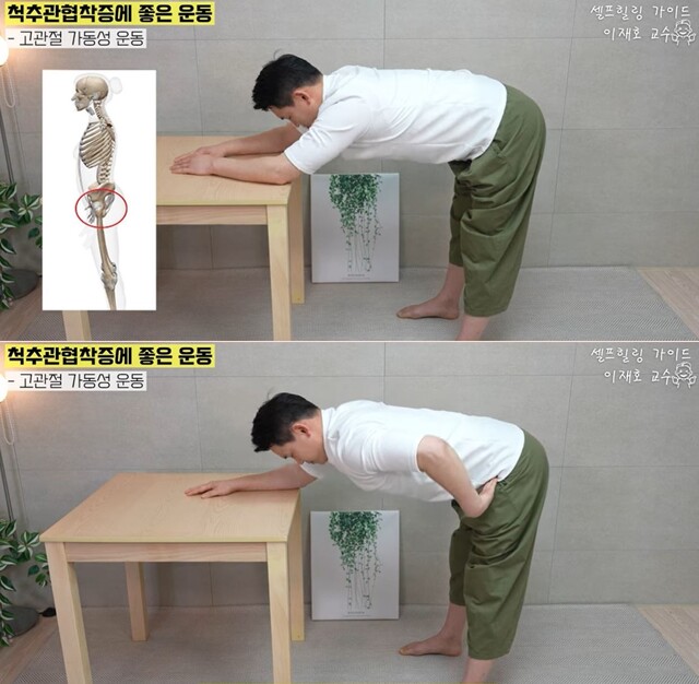 고관절가동성 운동 동작1. 사진 일지의 브레인TV