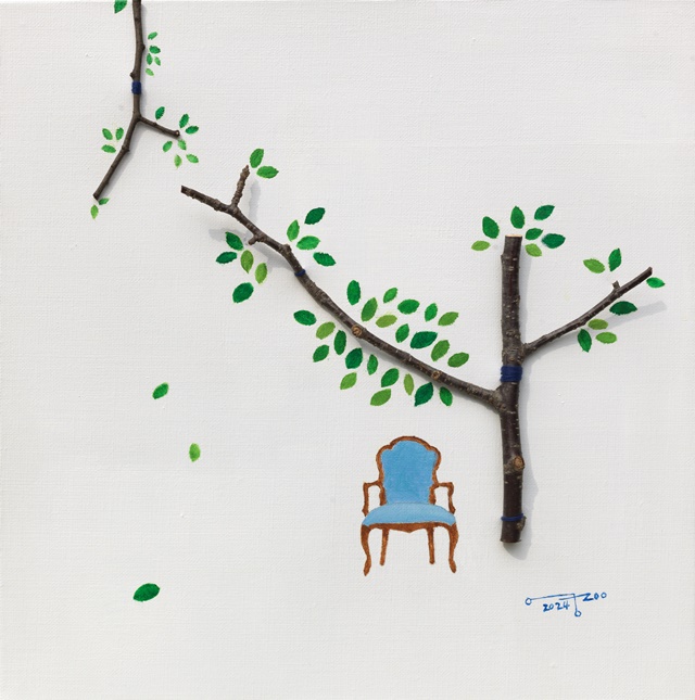 twig, threded and oil on canvas, 38x38cm. 이미지 갤러리 그림손