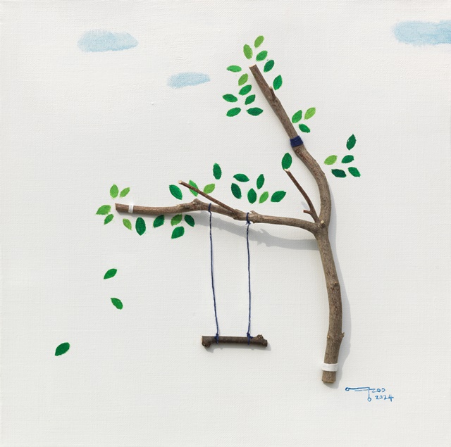 twig, threded and oil on canvas, 38x38cm. 2. 이미지 갤러리 그림손