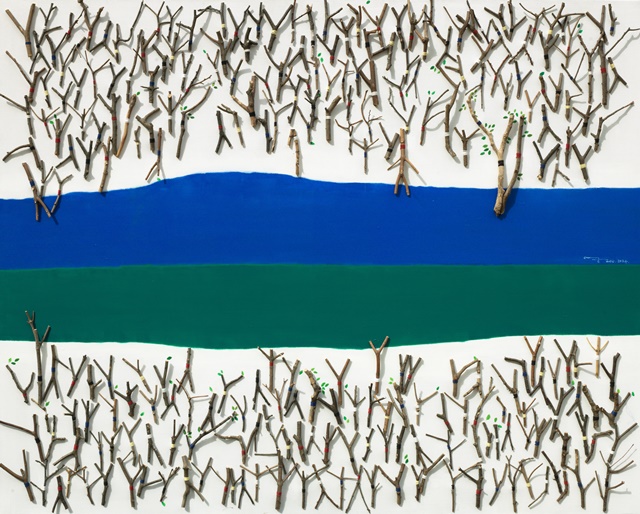twig, threded and oil on canvas, 162.0x130.3cm. 이미지 갤러리 그림손
