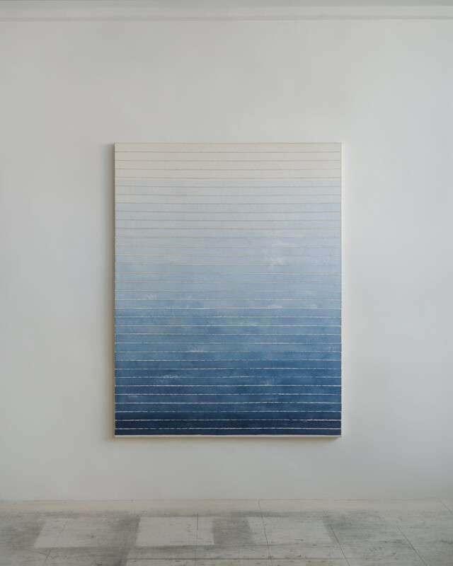 성연화 Sung Yeon-Hwa, Flow 24-000-007, 2024, Hanji, mixed media on canvas, 145.1 x 112.1 cm. 이미지 갤러리조은