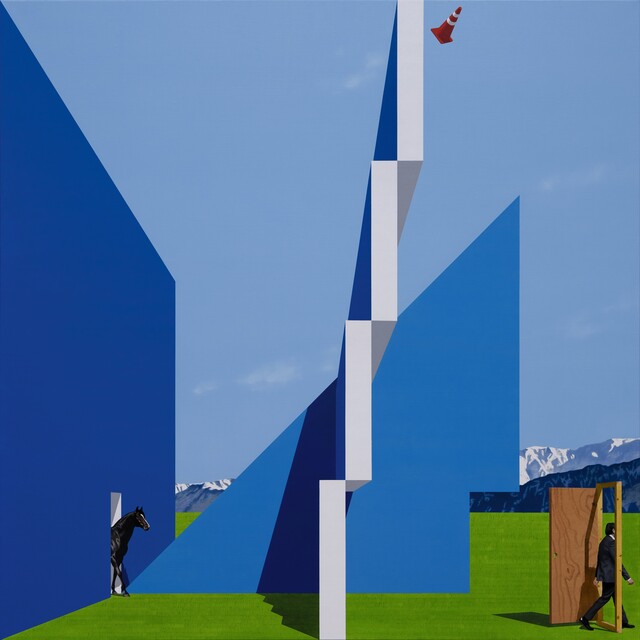 채지민 Chae Ji-Min, Slowly to the right, 2024, oil on canvas, 130.3 x 130.3 cm-min. 이미지 갤러리 조은