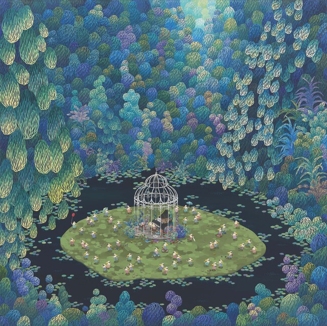 진영 Jin Young, Melody of the Heart, 2024, acrylic on canvas, 150 x 150 cm. 이미지 갤러리조은