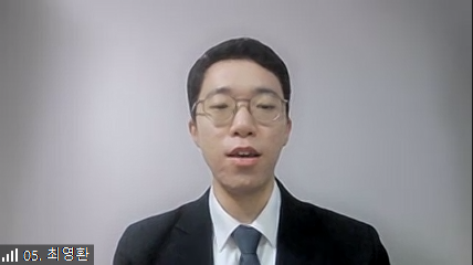 벤자민인성영재학교 2기 졸업생 최영환 군. 사진 간담회 영상 갈무리.