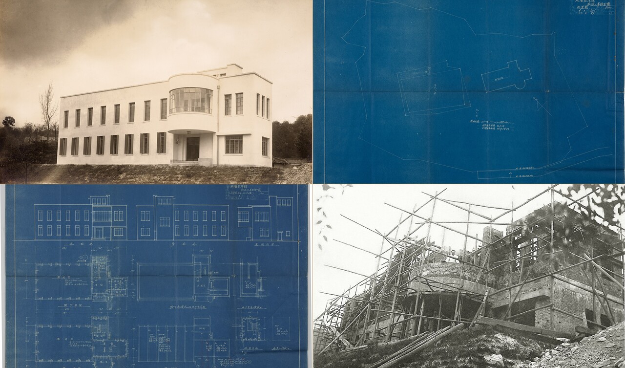 (시계방향) 1938년 개관한 보화각의 옛 사진, 한국 1세대 건축가 박길룡 건축사무소 북단장 양관(보화각) 신축공사 설계도(배치도), 보화각 공사사진, 북단장 양관 신축공가 설계도(각 평면도) 사진 간송미술관 제공.