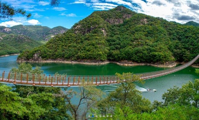 충북 제천 관광지 옥순봉 출렁다리. 사진 제천시청 누리집 갈무리.
