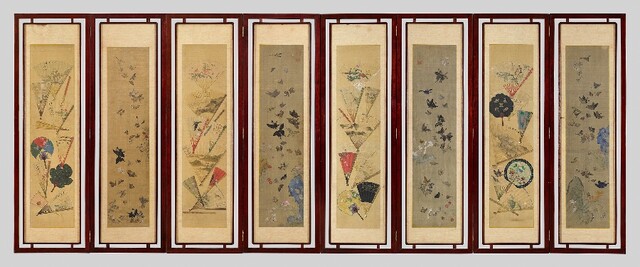 ‘부채와 나비’ . 이미지 국립중앙박물관.