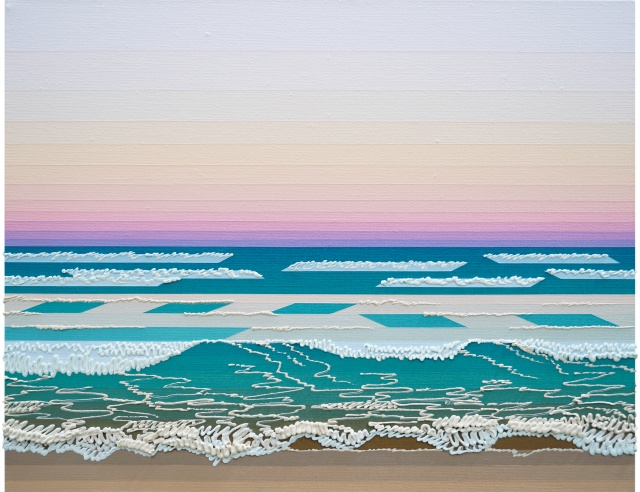 전영진, Geometric Scenery 2402, 2024, acrylic, light molding paste on canvas, 31.8×40.9×3.0cm(6F). 이미지 금산갤러리