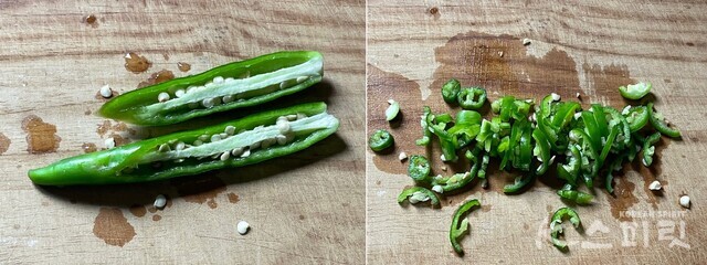 고추씨에는 비타민이 가득하니 빼지 말고 같이 먹어보자. 사진 백연지 시민기자.