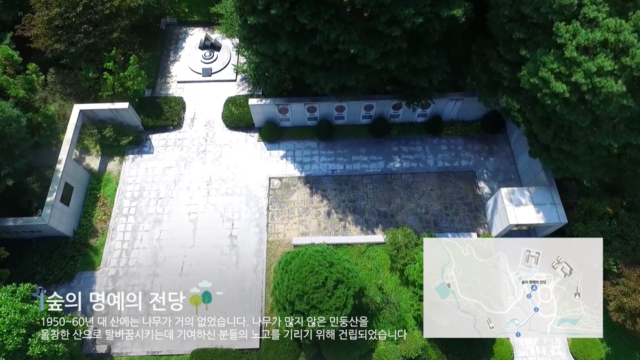 ‘느티나무· 박물관길’을 따라가면 숲의 명예의 전당에 이른다. 사진 국립수목원 유튜브 갈무리.