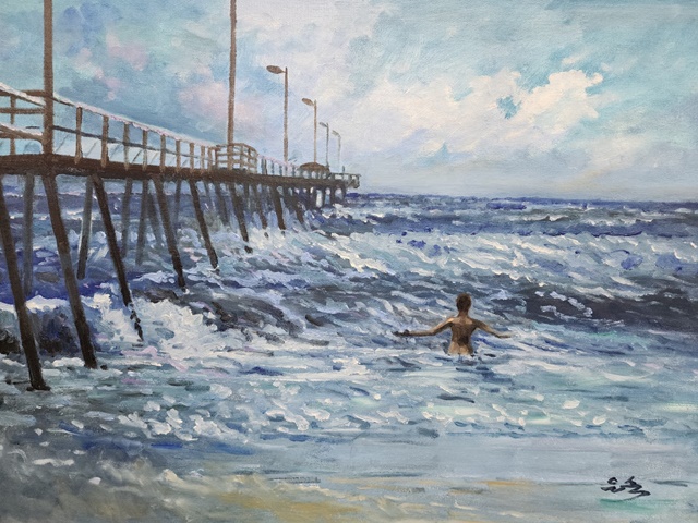 최은숙 作, 《샤인》“나에게 보석 같은 영화 샤인을 통해 진정한 부부의 사랑을 배운다. 그 감동의 순간을 길리언의 시선 으로 캔버스에 담아보았다.” 이미지 무경계 예술살롱