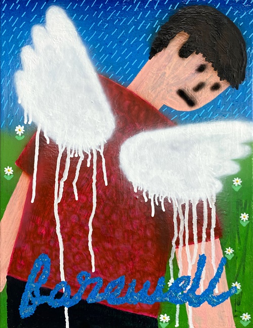 윤필현, farewell, 2024, mixed media on canvas, 34.8×27.3cm.  이미지 금산갤러리