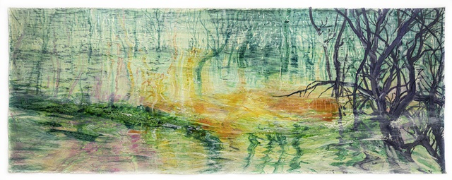 심현희, 생의 한가운데_생각의 숲, 2024, 캔버스천에 아크릴, 174X460cm. 이미지 영은미술관