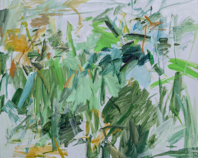 차명희, 정원, 2023, Acrylic on canvas, 72.7 × 91 cm. 이미지 금산갤러리