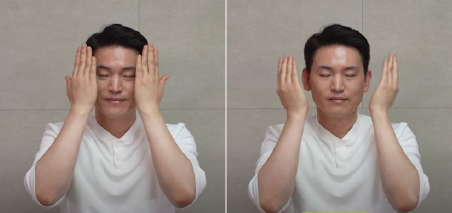 얼굴에 따뜻한 기운주기. 사진 일지의 브레인TV 갈무리.