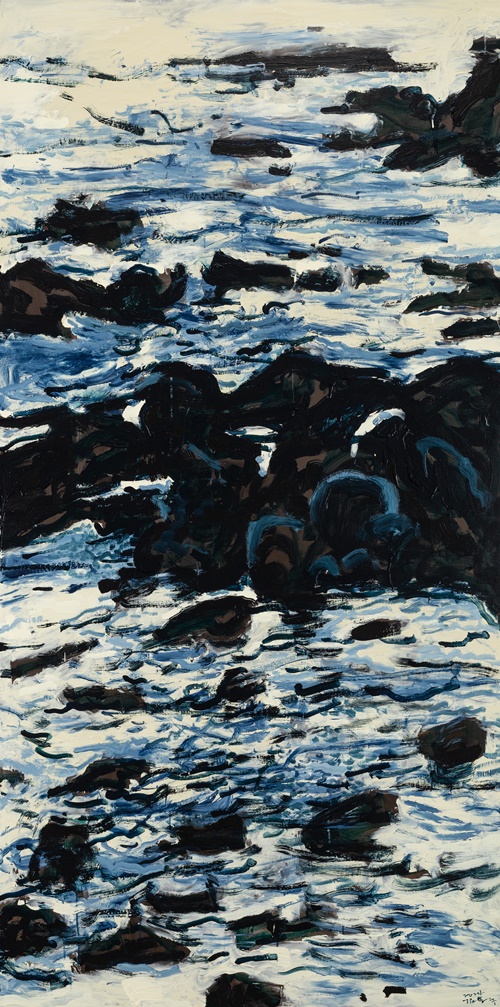 고성리의 아침Ⅳ, 2024, Acrylic on Canvas, 193.9x97cm. 이미지 김용주