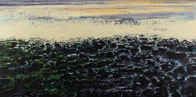 종달리의 아침Ⅰ, 2024, Acrylic on Canvas, 97x193.9cm. 이미지 김용주