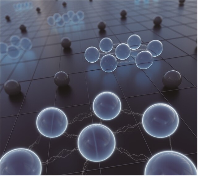 고체 물질 속 전자결정 조각들을 형상화한 그림. 이미지 김근수 교수.