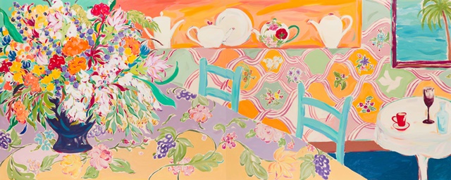 고운 기억은 일어서게 한다 Beautiful memory wakes me up, 2019,   Oil on linen, 130.3X324cm. 이미지 영은미술관