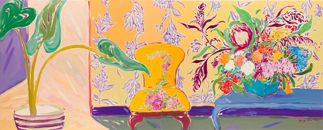 빛으로 들어온 사랑 Light embraces love, 2019,  Oil on linen, 130.3X324cm. 이미지 영은미술관