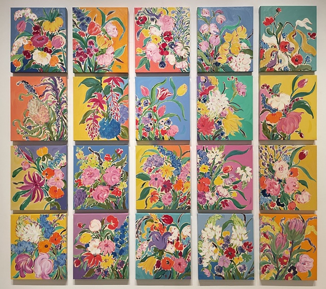 꽃밭에서 In the flower garden, 2024,  Oil on linen, 53.0X45.5cm(20pcs). 이미지 영은미술관