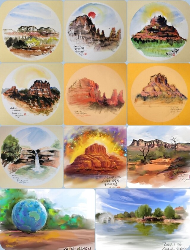 안남숙 작가의 여행스케치 연작. 사진 본인 제공.