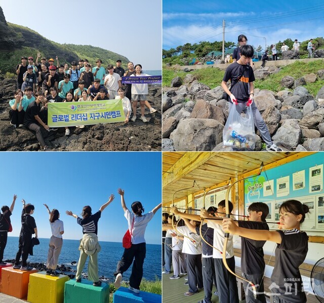 지난해 제주에서 열린 벤자민인성영재학교 글로벌리더십 지구시민캠프에서 다양한 체험과 프로젝트 활동을 한 학생들. 사진 벤자민인성영재학교.