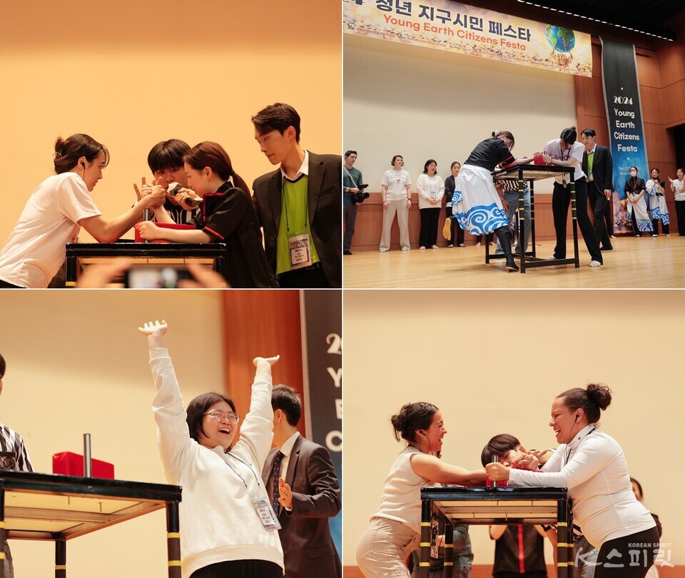 브레인스포츠 팔씨름 여자부 경기. 사진 하미진 기자.