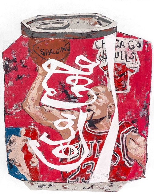 Coca Cola - Jordan 02, 2025, Acrylic on canvas, 35.8 x 28.6 in (91 x 72.7 cm). 이미지 작업실