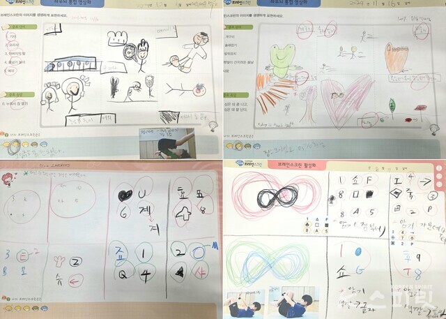 브레인스크린 활성화 훈련. 좌우뇌 통합 영상화, 스피드 브레인 훈련 등. 사진 BR뇌교육 이효심 원장.