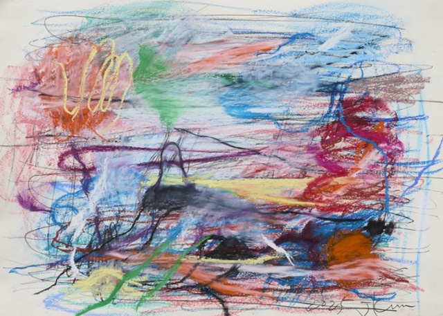 그곳 혹은 이곳(There or here), 2025, Oil pastel on paper, 39 × 53.8 cm. 이미지 금산갤러리