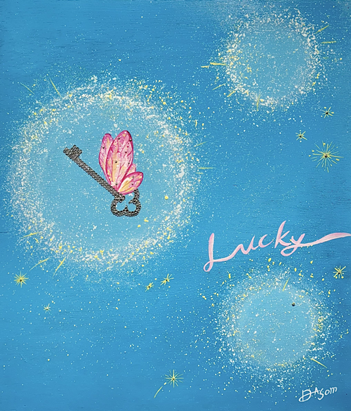 최다솜, Luck-key, 2025, Acrylic on canvas, 53.0×45.5cm. 이미지 갤러리5