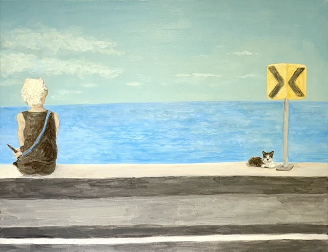 한다빈, 외로움이 준 낭만, 2024, Acrylic on canvas, 40.9×31.8 cm. 이미지 갤러리5