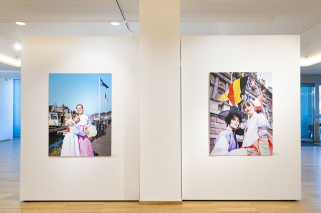 “한복 온더 로드” 전시 모습. 사진  ©주벨기에유럽연합한국문화원