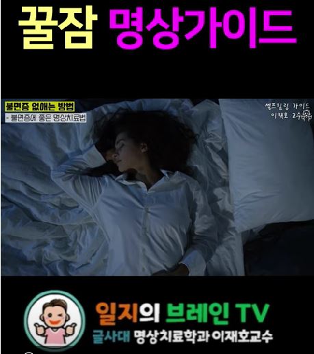 브레인트레이너 힐링가이드 이재호 글로벌사이버대학교 명상치료학과 교수의 꿀잠 명상가이드. 사진 일지의 브레인TV 갈무리.