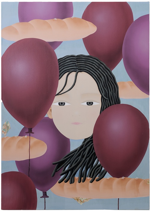 Flying, 2025, Acrylic and colored pencil on canvas, 90 x 65 cm, Courtesy of SEOJUNG ART and the artist