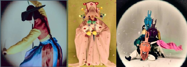 ‘미인’ 콘셉트 사진(칼춤, 나비춤, 탈춤). 이미지 국립무용단.