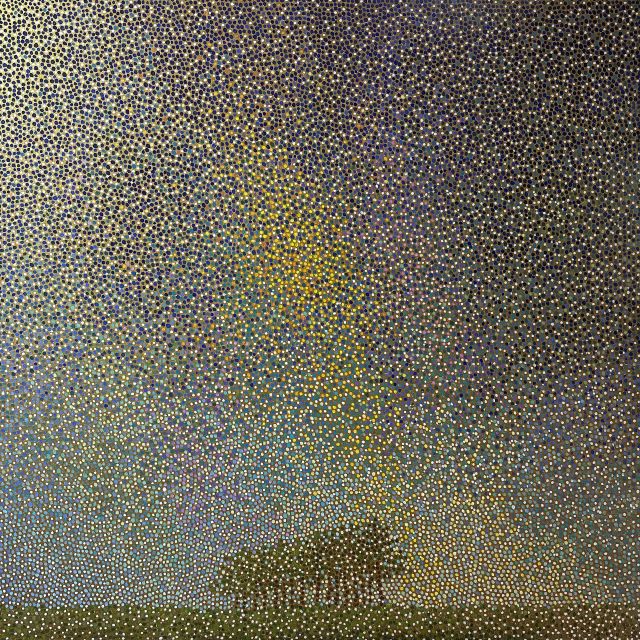 기억 - 빛이 스며드는 밤, 2025, Acrylic on canvas, 91x91cm. 이미지 갤러리나우