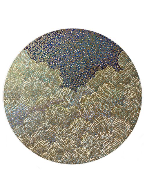 기억- 푸르른 꿈, 2025, Acrylic on canvas,  원형 지름 60cm. 이미지 갤러리나우