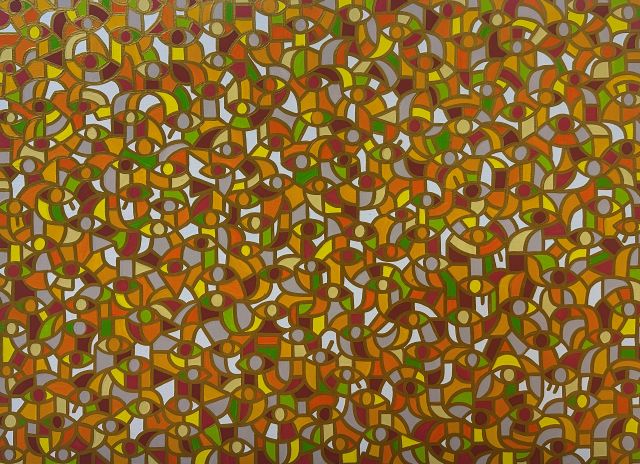 시선-마주하기, 2025, Acrylic on canvas, 53.0x72.7cm. 이미지 갤러리나우