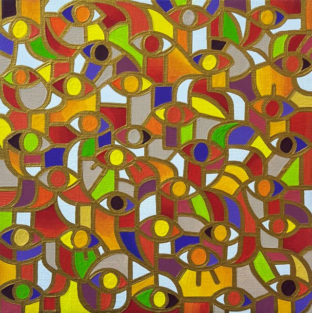 시선-온기 가득한, 2024, Acrylic on canvas, 24.2 x 24.2cm. 이미지 갤러리나우