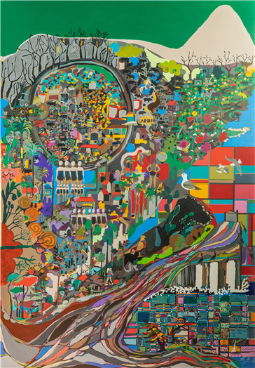 서승환, 新차귀점부, 2025, 캔버스에 혼합재료,  193.9×130.3cm. 이미지 창작공동체우리