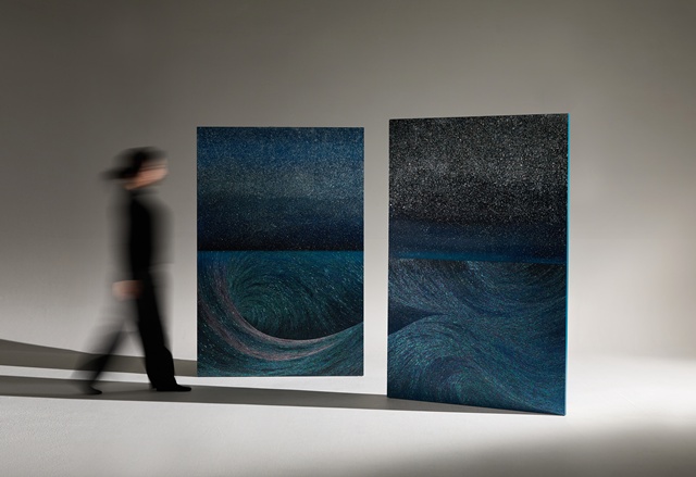 자개 예술가 류지안 개인전 'Infinite Wave Part 2' 전시 모습. 사진 스텔라갤러리