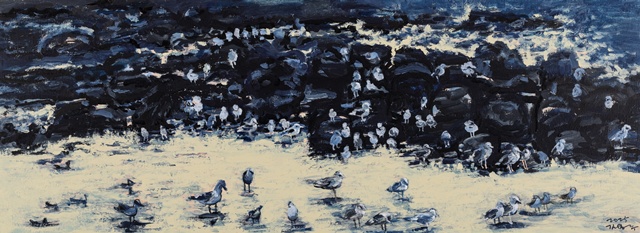 고성리에서Ⅰ, 20254, 캔버스에 아크릴, 먹, 33.4×90.9cm. 이미지 김용주