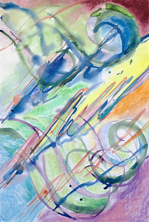 'signal',  2024, 종이에 수채, 파스텔, 120×80cm. 이미지 갤러리 호호