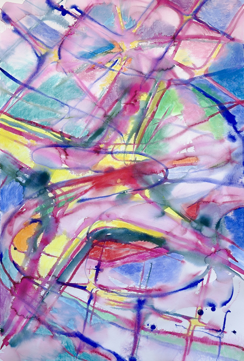 '기체, 빛', 2025, 종이에 수채, 파스텔, 120×80cm. 이미지 갤러리 호호